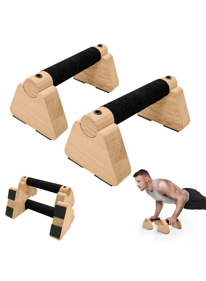 ShebSheb Parallettes Bars - Wooden Calisthenics Equipment for Handstand Training, Push Up Stands & Calisthenics Bars - Handstand Blocks and Pushup Handles for Men - Image 1